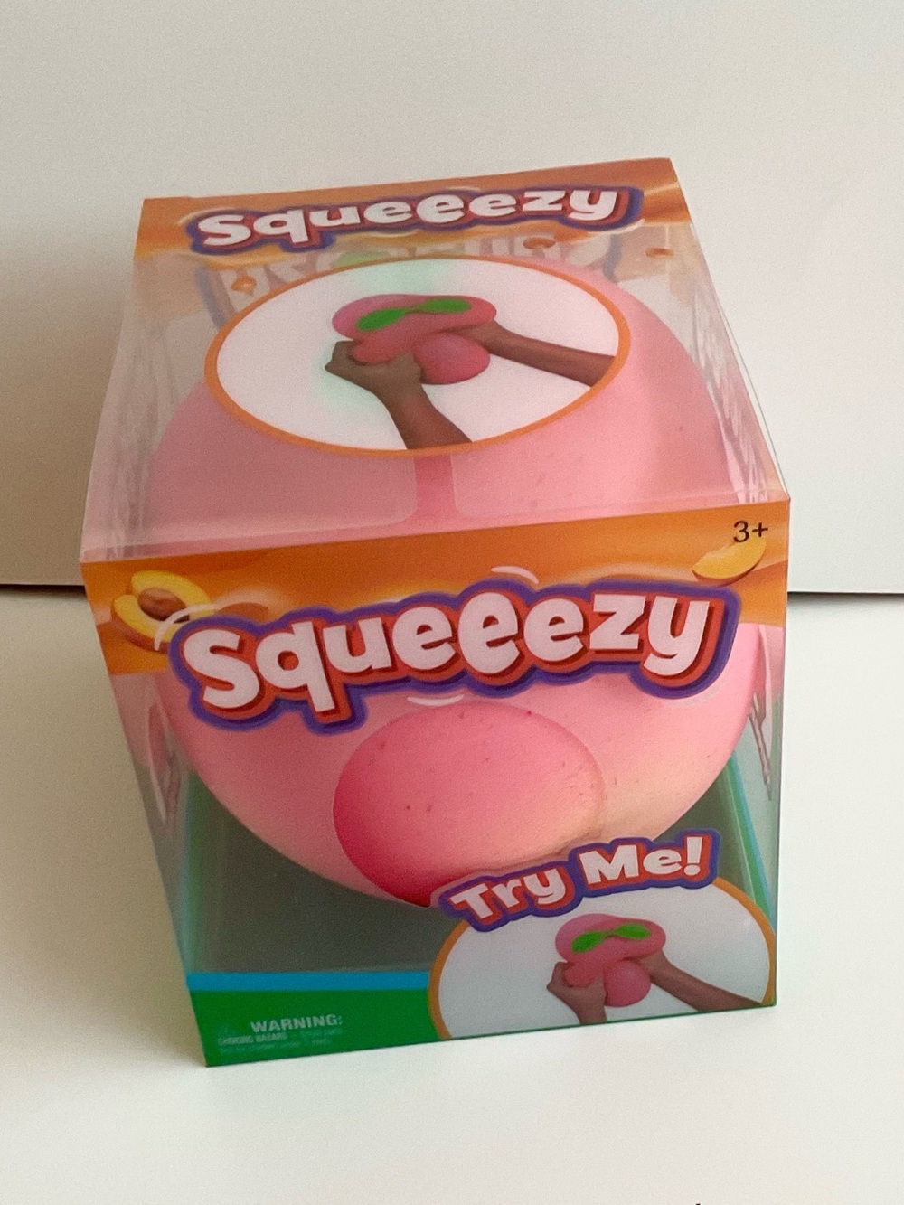 XL Squeezy Peach Squishy Peach with Green Leaves - Authentic from Target - Picture 3 of 3
